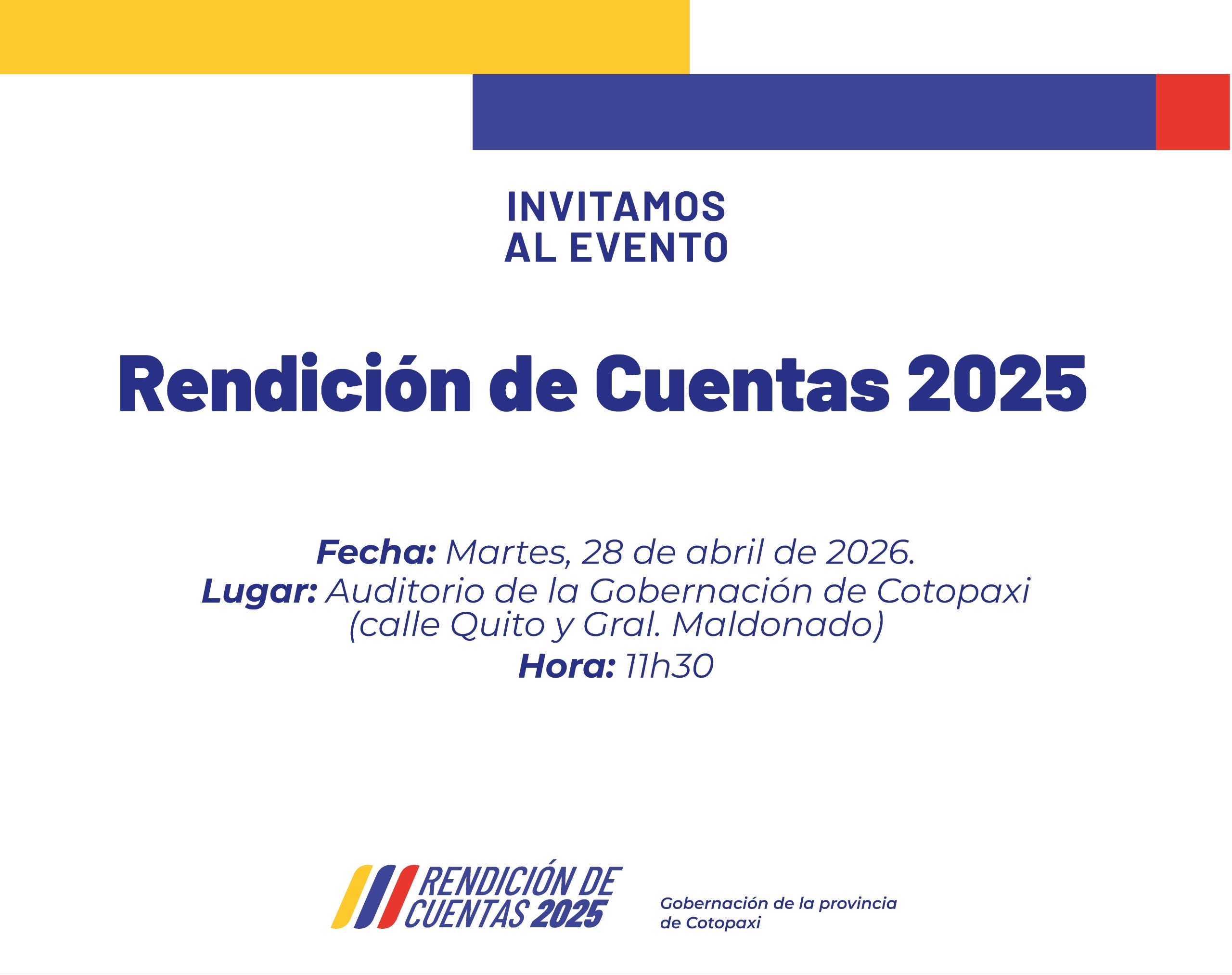 INVITACIÓN A LA RENDICIÓN DE CUENTAS
